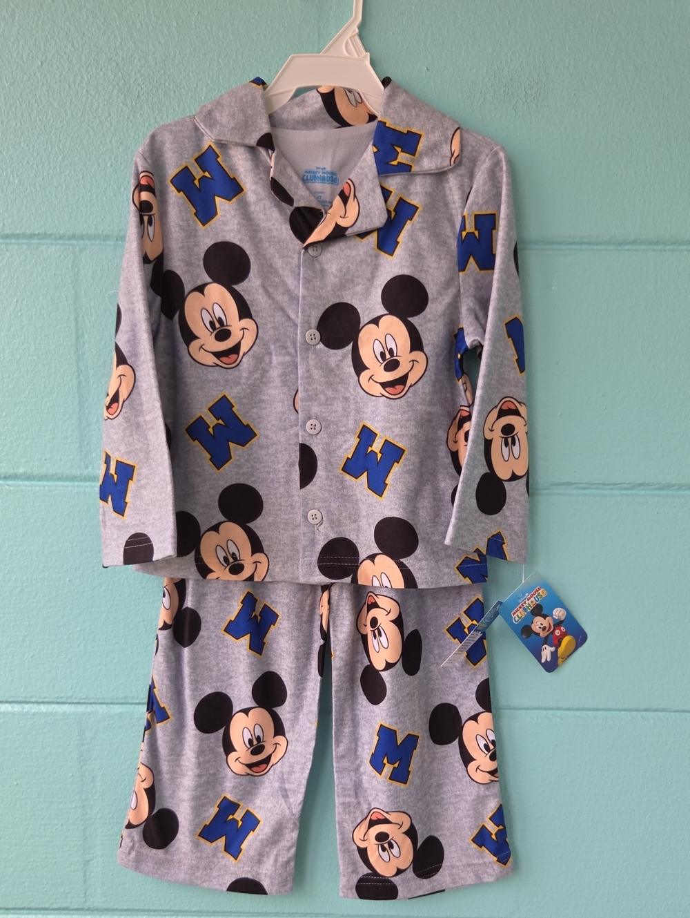 NWT "Disney Jr." Mickey Mouse 2-Piece Boys Sleepwear Set Size 4T (Unisex)
